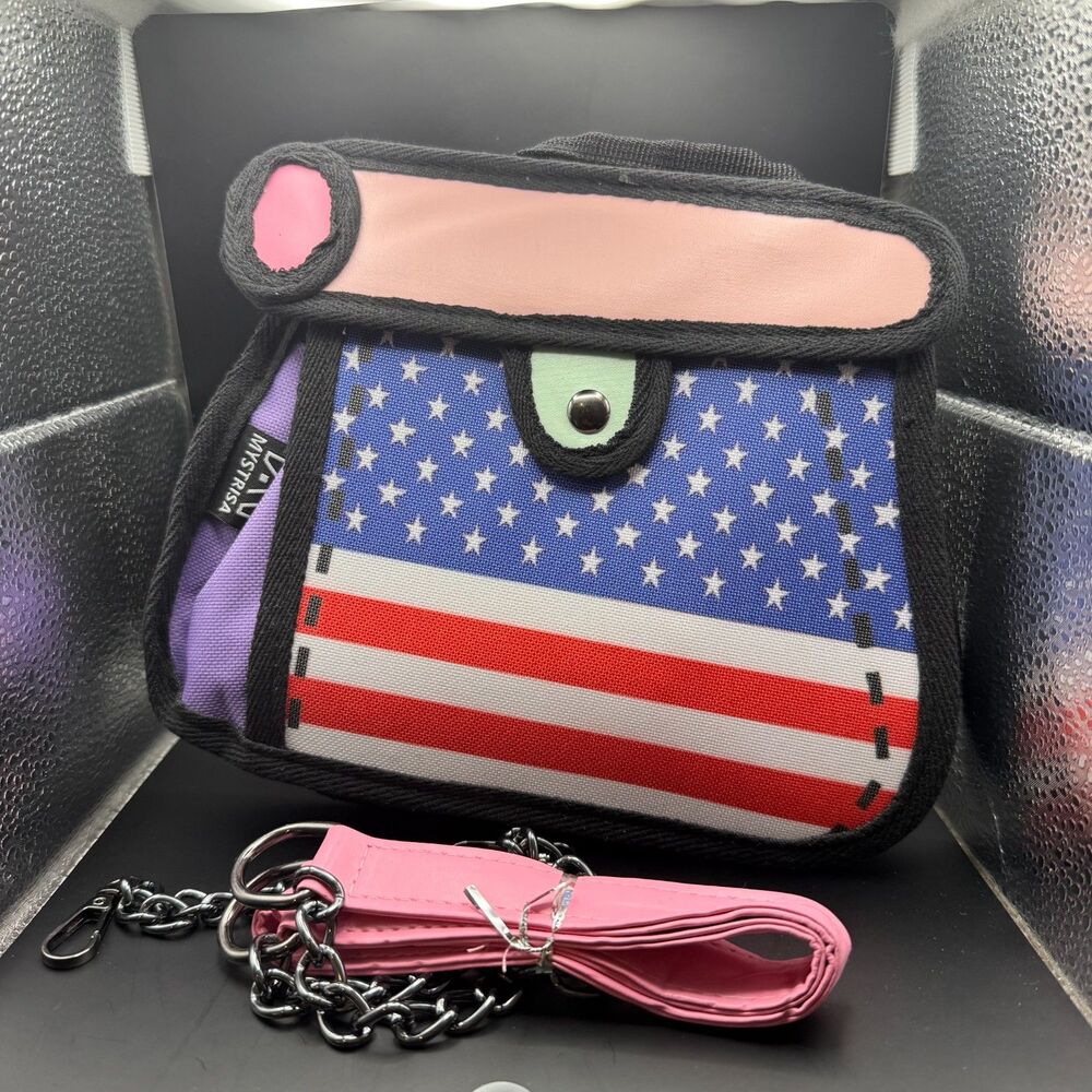 2D Style Cartoon Fun Canvas Handbag Crossbody Bag festival dress up fashion art